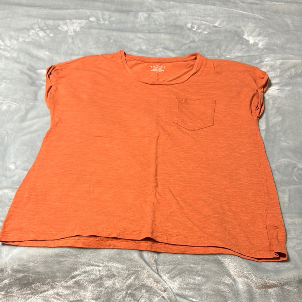Max Studio Orange Boxy Short Sleeve Tee